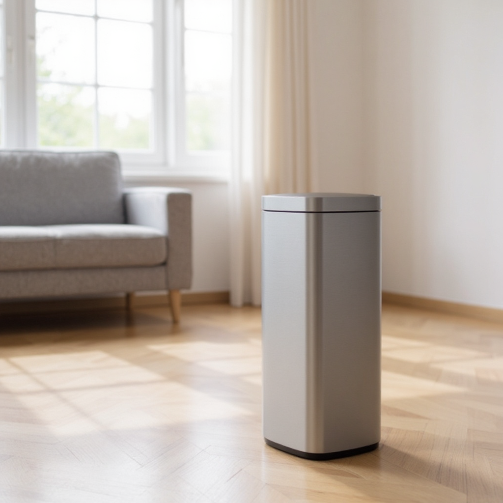 Motion Sensor Trash Can 13 Gallon, Automatic Kitchen Garbage Bin with Ozone Odor Control, Stay-Open Lid, Multi-Color Indicators, Stainless Steel,Silver