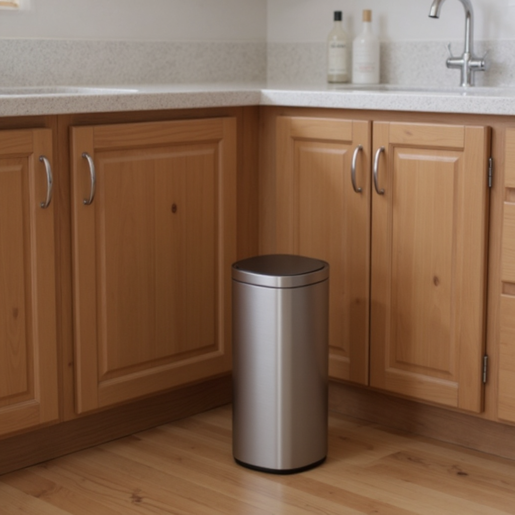 Motion Sensor Trash Can 13 Gallon, Automatic Kitchen Garbage Bin with Ozone Odor Control, Stay-Open Lid, Multi-Color Indicators, Stainless Steel,Silver