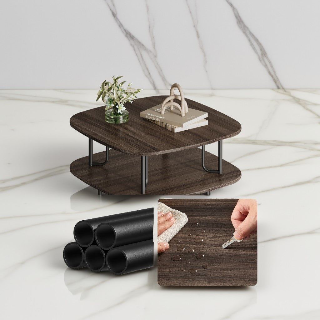360° Rotating Shoe Rack – 5-Tier Freestanding Storage Organizer for 28+ Pairs, Entryway,Closet, Sturdy Steel & Particleboard, Ash Brown