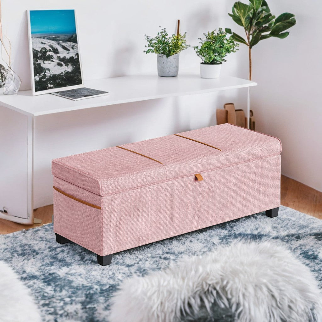 5-in-1 Storage Ottoman Bench - 660lb Capacity, 27-Gal Storage, Safety Hinges, Multi-Functional, Jelly Pink