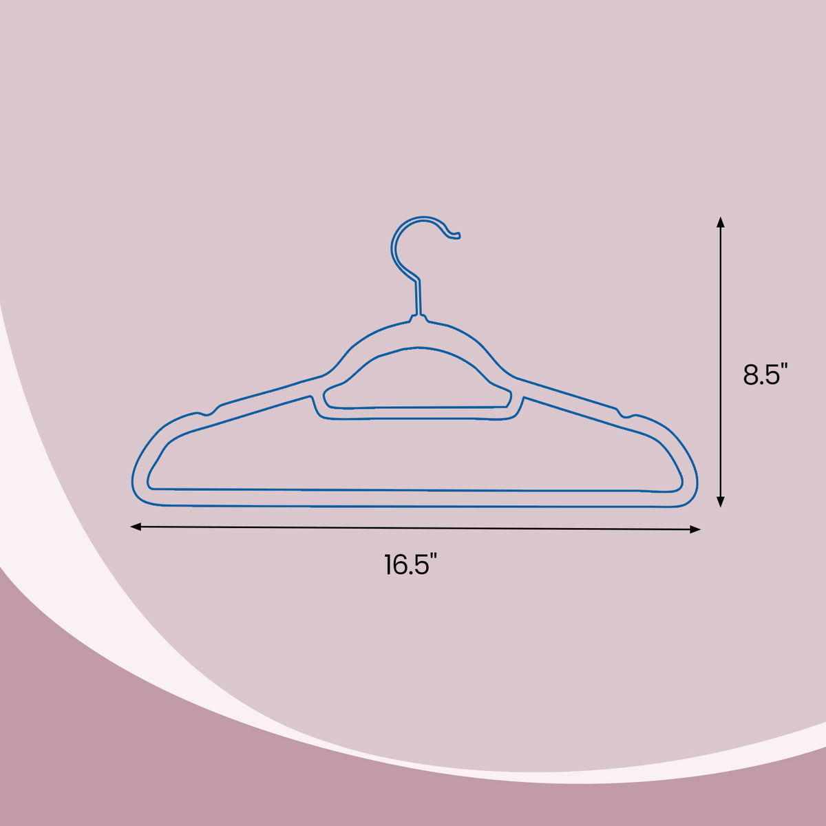 LEDREM Set of 60 Coat Hangers, Slim Steel,ABS Plastic Clothes Hangers for Wardrobe, Space Saving, Gray