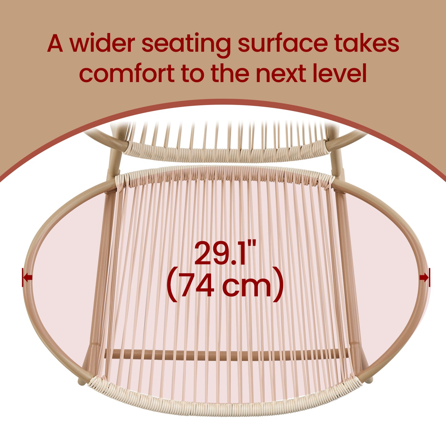 3-Piece Acapulco Bistro Set, Ergonomic Outdoor Chairs & Side Table, Modern Shell Design, 286lb Capacity, For Patio, Balcony, Camel Brown
