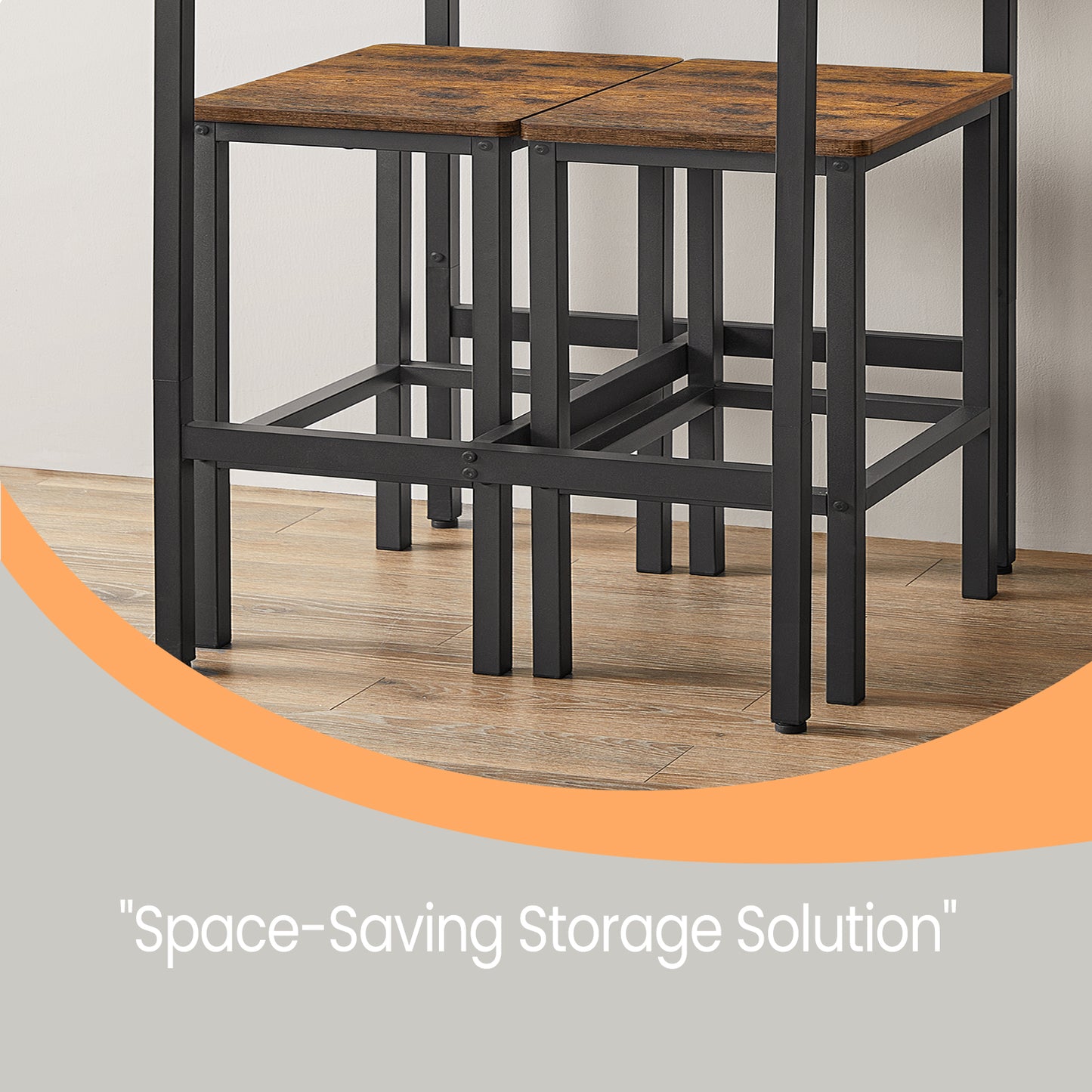 Modern Square Bar Table Set with 2 Stools - Compact Dining Pub Set for Two, Sturdy & Stylish, Black
