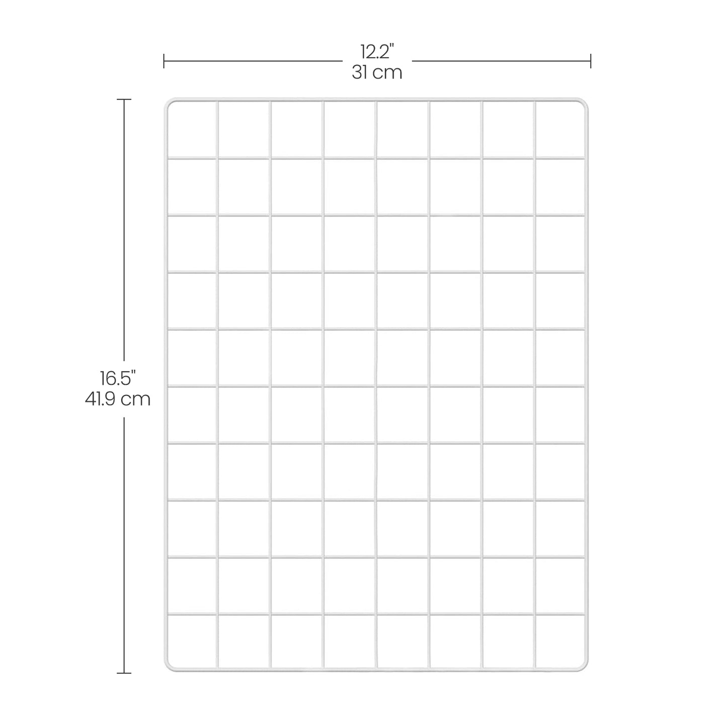 Set of 2 Metal Wall Grid Panels - 16.5"x12.2" DIY Photo Display with S Hooks, Clips & Hemp Cord - Multi-Purpose Organizer for Photos, White