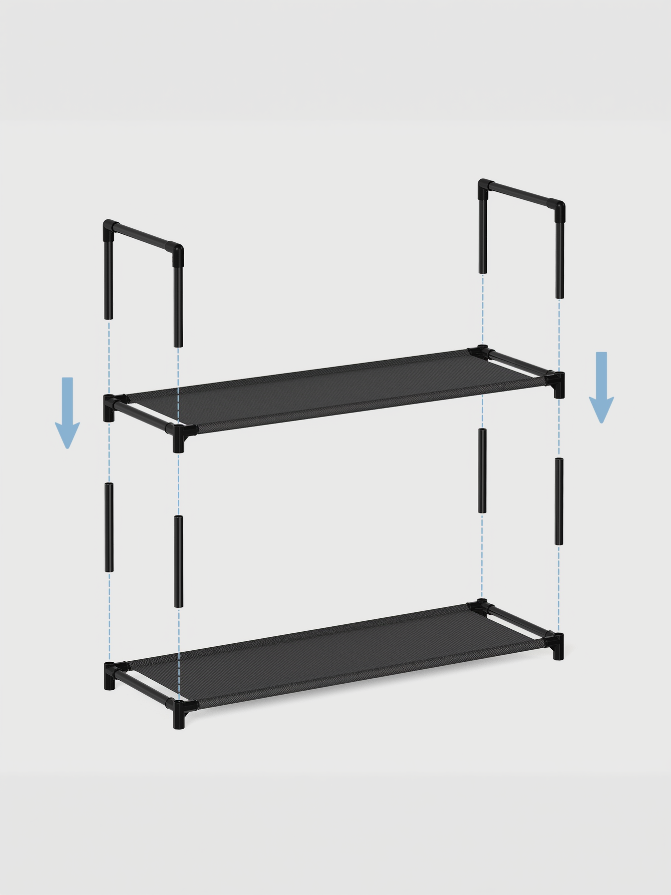 10-Tier Shoe Rack with Non-Woven Fabric Shelves, Adjustable Shoe Organizer for Entryway and Bedroom, 32.7 x 68 Inches, Black