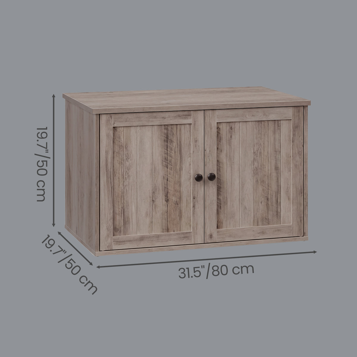 Litter Box Enclosure with Superfast Toolless Assembly, Cat Litter Box Furniture, Push-to-Open Doors, Indoor Cat House, Greige