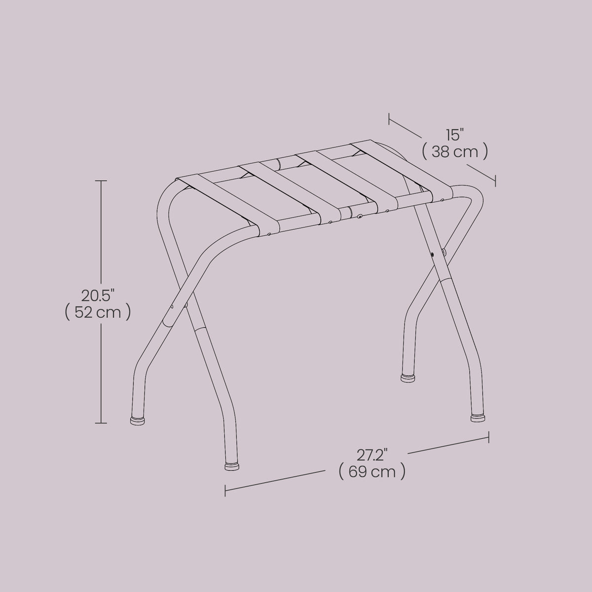 LEDREM Set of 2 Luggage Rack for Guest Room, Foldable Suitcase Stands, for Hotel, Bedroom, 27.4 x 16.5 x 20.5 Inches, Black