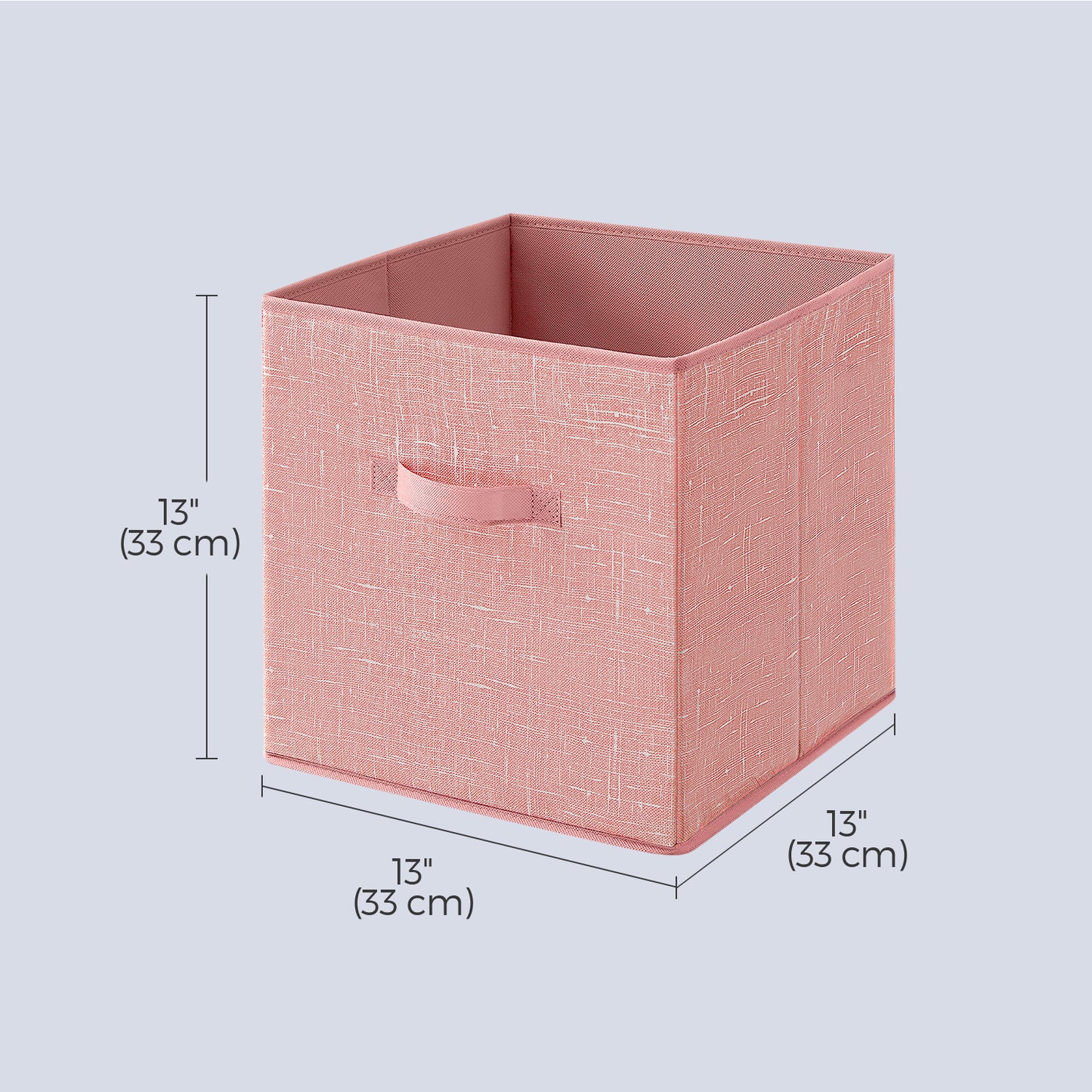 Set of 8 Foldable Fabric Storage Cubes, 13-Inch Closet Organizer Bins with Handles for Shelves, Jelly Pink