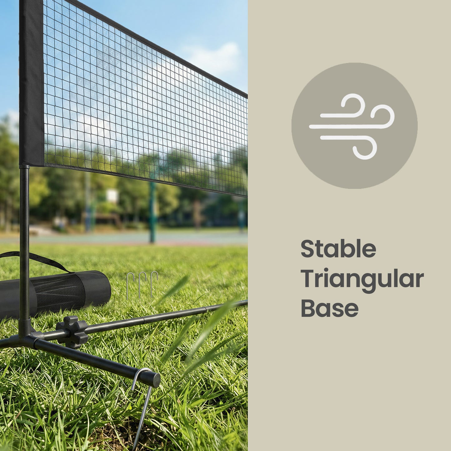 Adjustable Height Badminton Net, Volleyball and Pickleball Net for Kids and Junior Tennis, 10-16.5 ft Wide Foldable Nylon Net with Poles