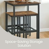 LEDREM Compact Bar Table - 35.4" Height, 220lb Capacity, Space-Saving Design, Easy Assembly, 23.6x23.6 Inches, Rustic Brown and Black