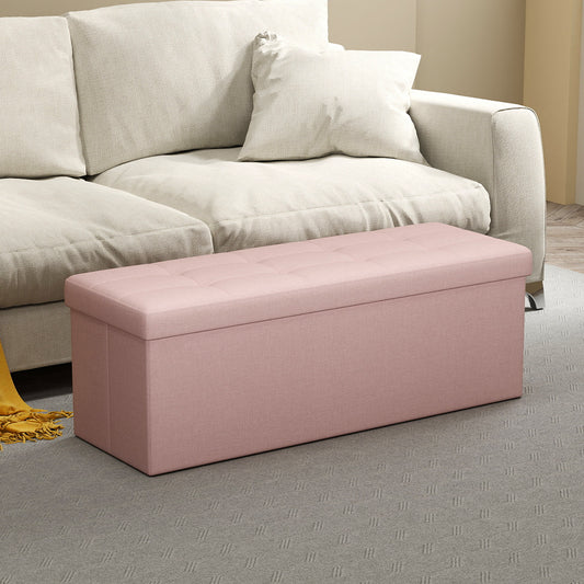 MAZIE Collection Storage Ottoman Bench, 43" Extra Wide, 660lb Capacity, Multi-Functional Footrest, Seat, Storage, Removable Divider, Jelly Pink