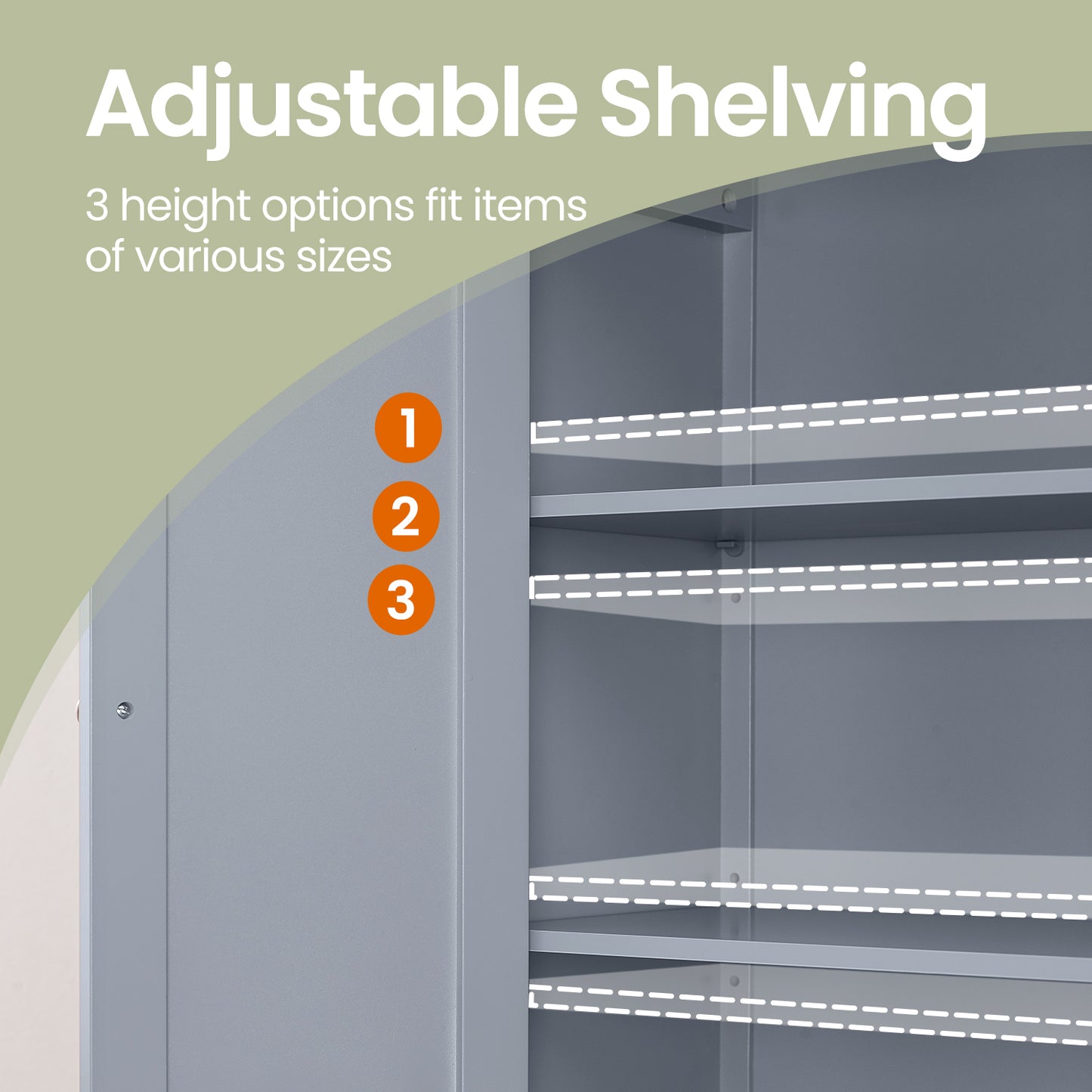 Freestanding Bathroom Storage Cabinet - 2 Adjustable Shelves, Space-Saving Design, Anti-Tip Kit, 23.6" Wide, Dove Gray