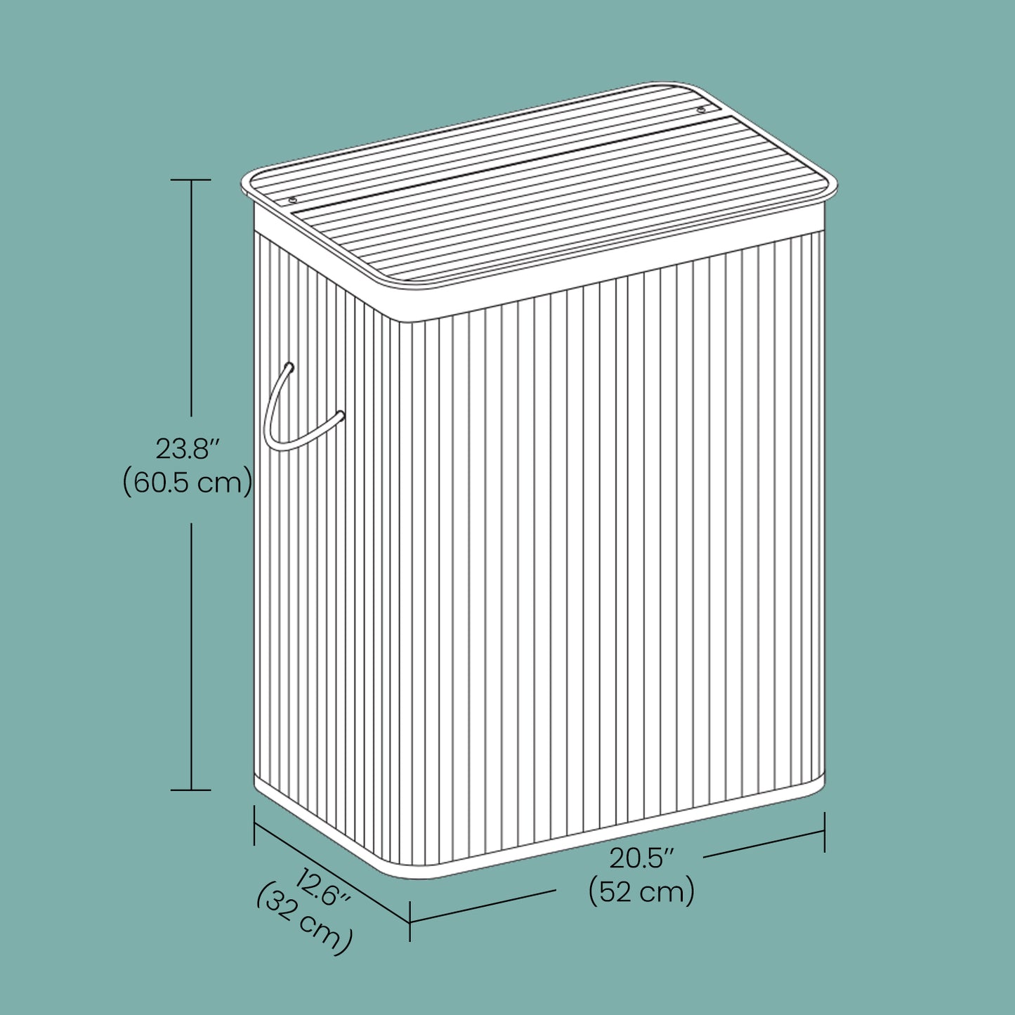 Foldable Bamboo Laundry Hamper with Removable Liner & Lid, 100L Storage Basket for Clothes, Bedding, Blankets, Handles for Easy Carry, Brown