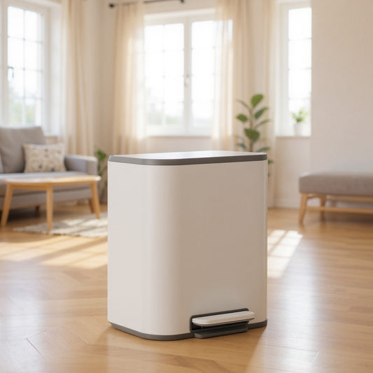 5.2-Gallon Step Trash Can, Soft-Close Stay-Open Lid, Inner Bucket, Non-Slip Pedal, Compact Stainless Steel Bin for Small Spaces
