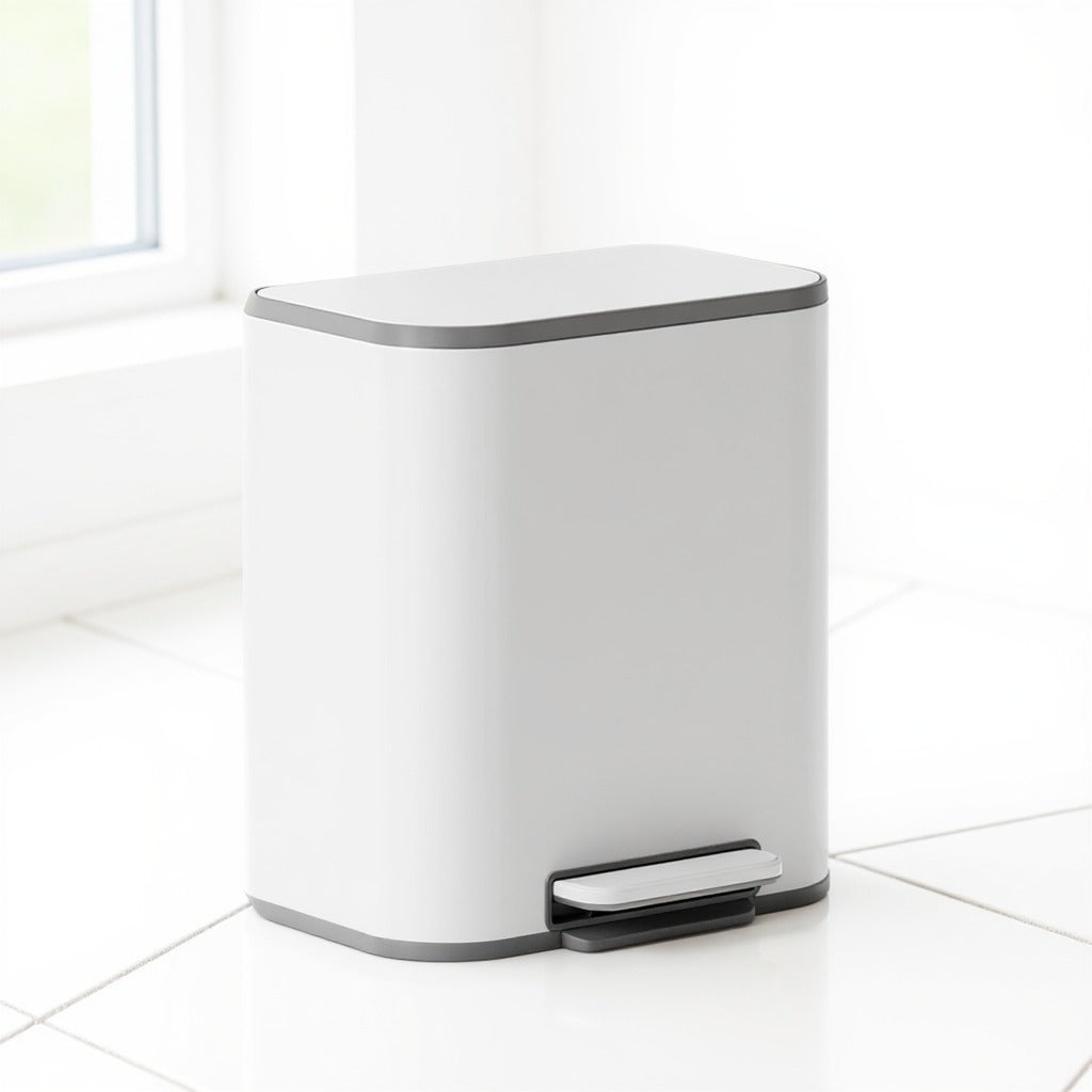 5.2-Gallon Step Trash Can, Soft-Close Stay-Open Lid, Inner Bucket, Non-Slip Pedal, Compact Stainless Steel Bin for Small Spaces