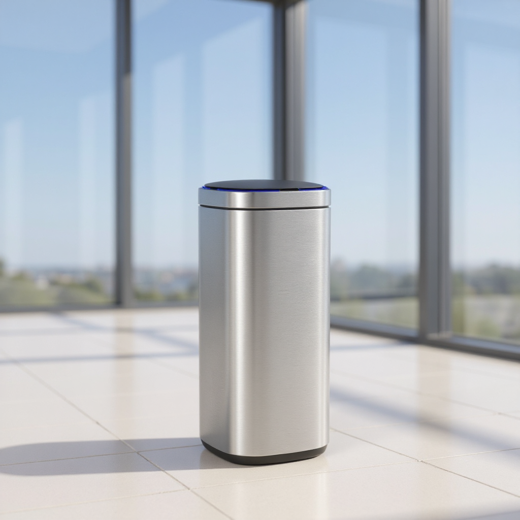 Motion Sensor Trash Can 13 Gallon, Automatic Kitchen Garbage Bin with Ozone Odor Control, Stay-Open Lid, Multi-Color Indicators, Stainless Steel，Silver