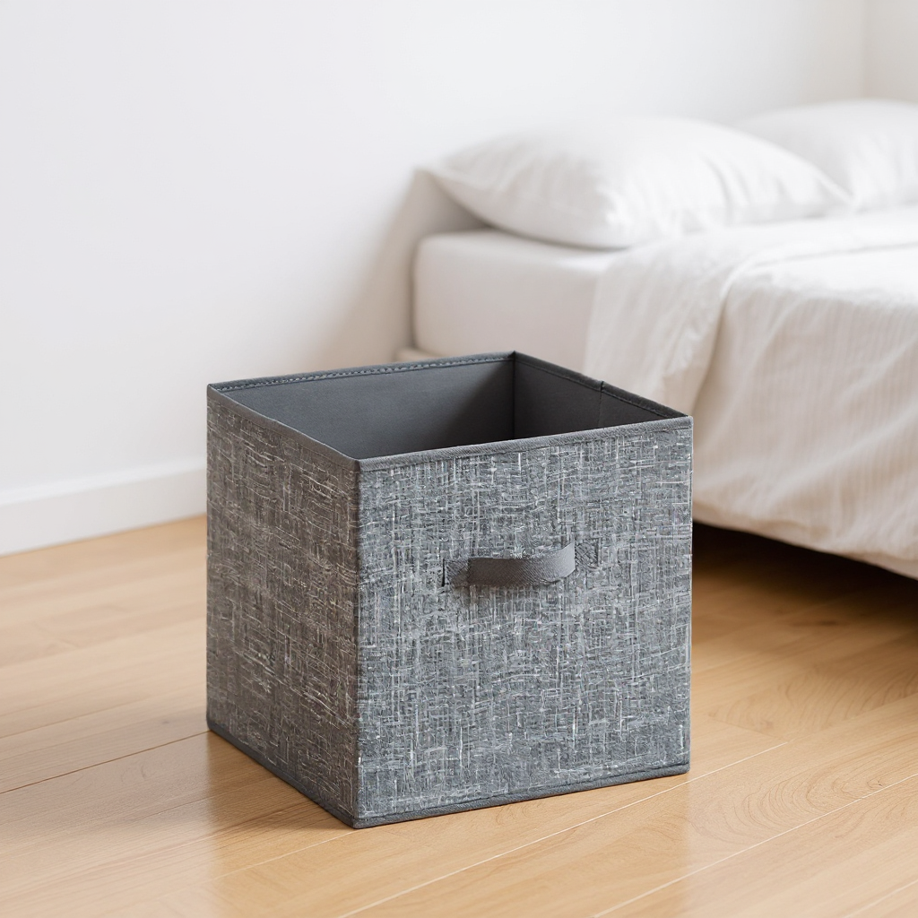 Set of 8 Foldable Storage Cubes with Handles, 11.8-Inch Fabric Organizer Bins for Closet Shelves, Cattail Gray