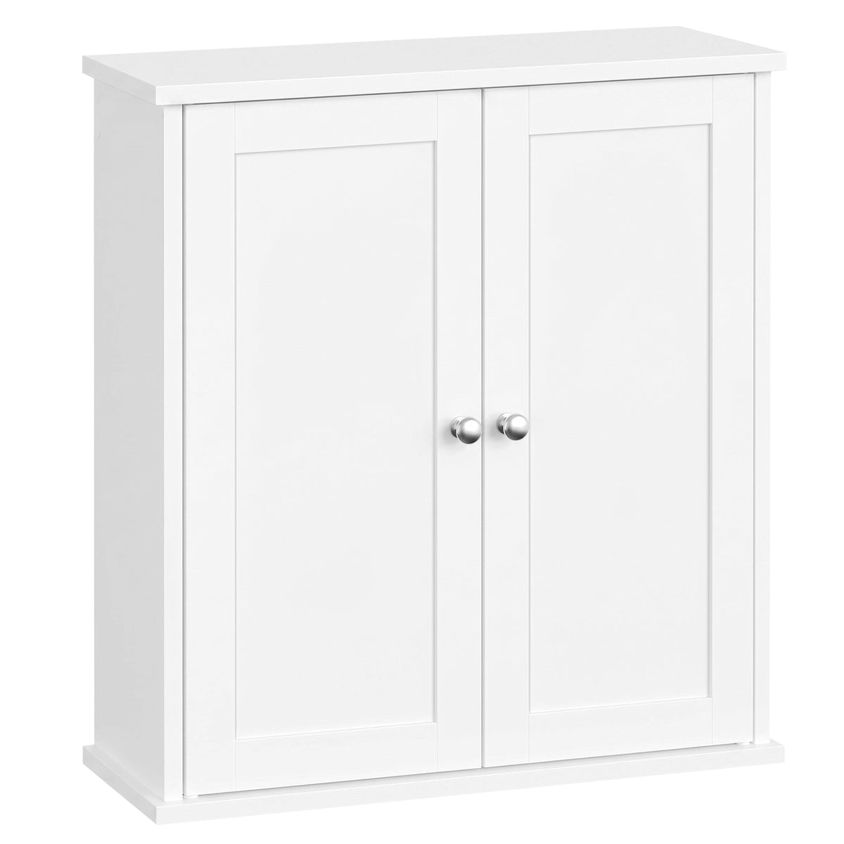 LEDREM Wall Cabinet with 2 Adjustable Shelves and Doors, Medicine Storage Organizer, for Bathroom, White