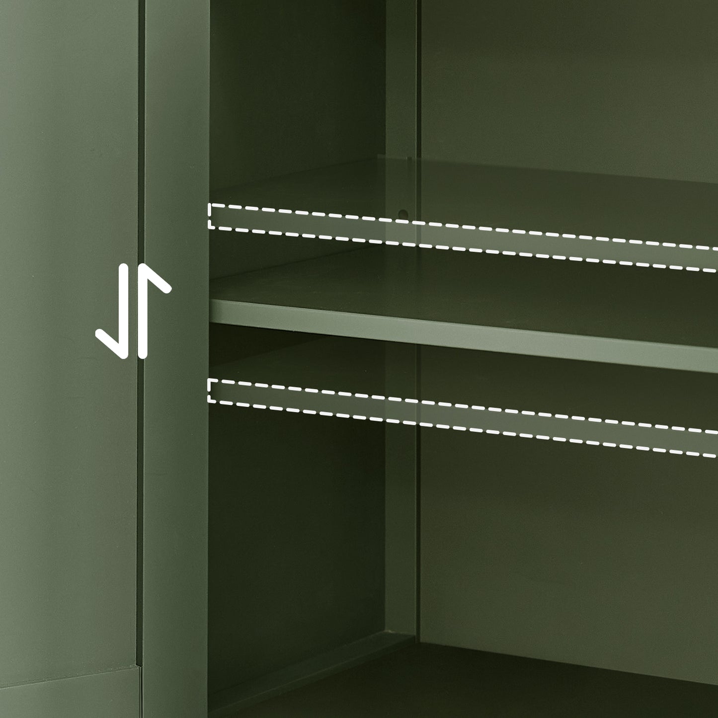Freestanding Bathroom Storage Cabinet - 2 Adjustable Shelves, Space-Saving Design, Anti-Tip Kit, 23.6" Wide, Forest Green