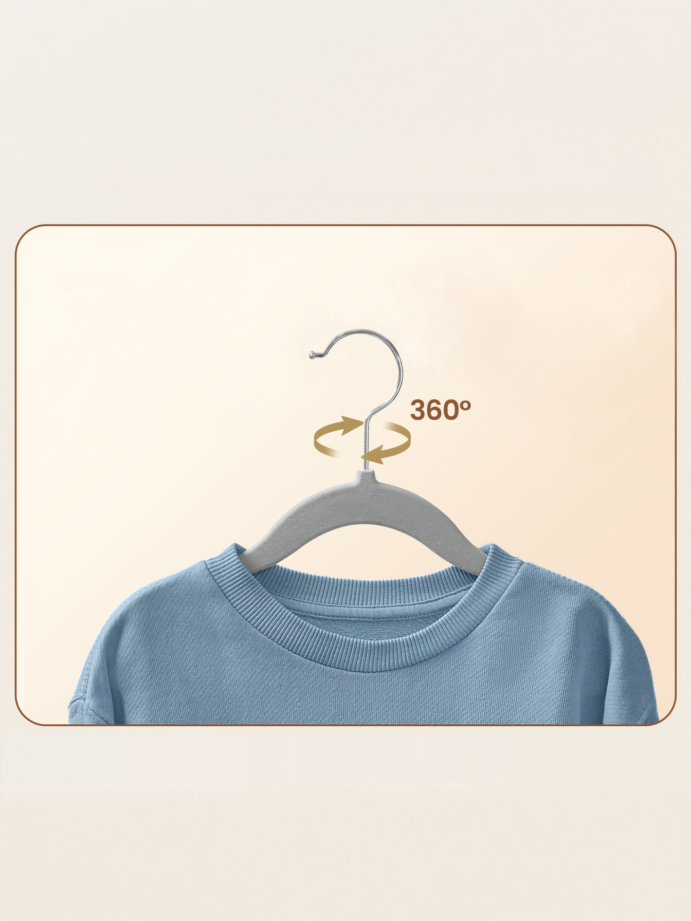 50 Pack Kids Velvet Hangers, 11.8 x 8.1 Inch Non-Slip Closet Hangers with Silver Swivel Hooks for Nursery, Dove Gray