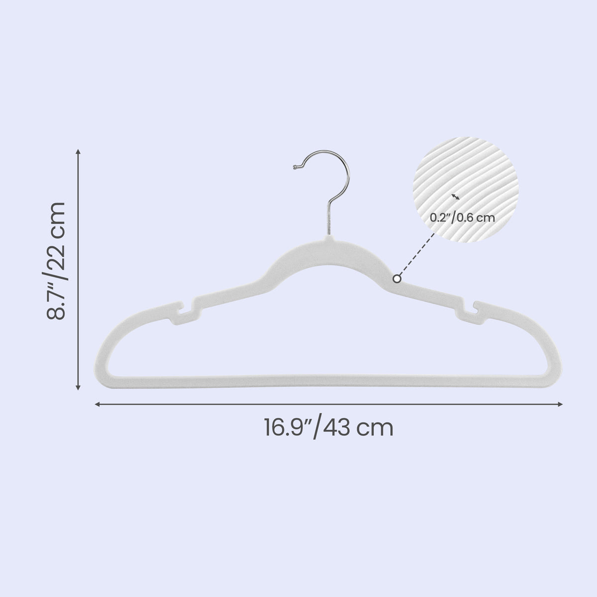 LEDREM Velvet Hangers 50 Pack, Non-Slip Clothes Hangers, Suit Hangers with Shoulder Notches, Pants Bar, 360° Swivel Hook, for Closet, White