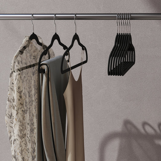 60 Pack Velvet Hangers with Shoulder Notches and Pants Bar, Non-Slip Space Saving Hangers with Swivel Hooks for Closet