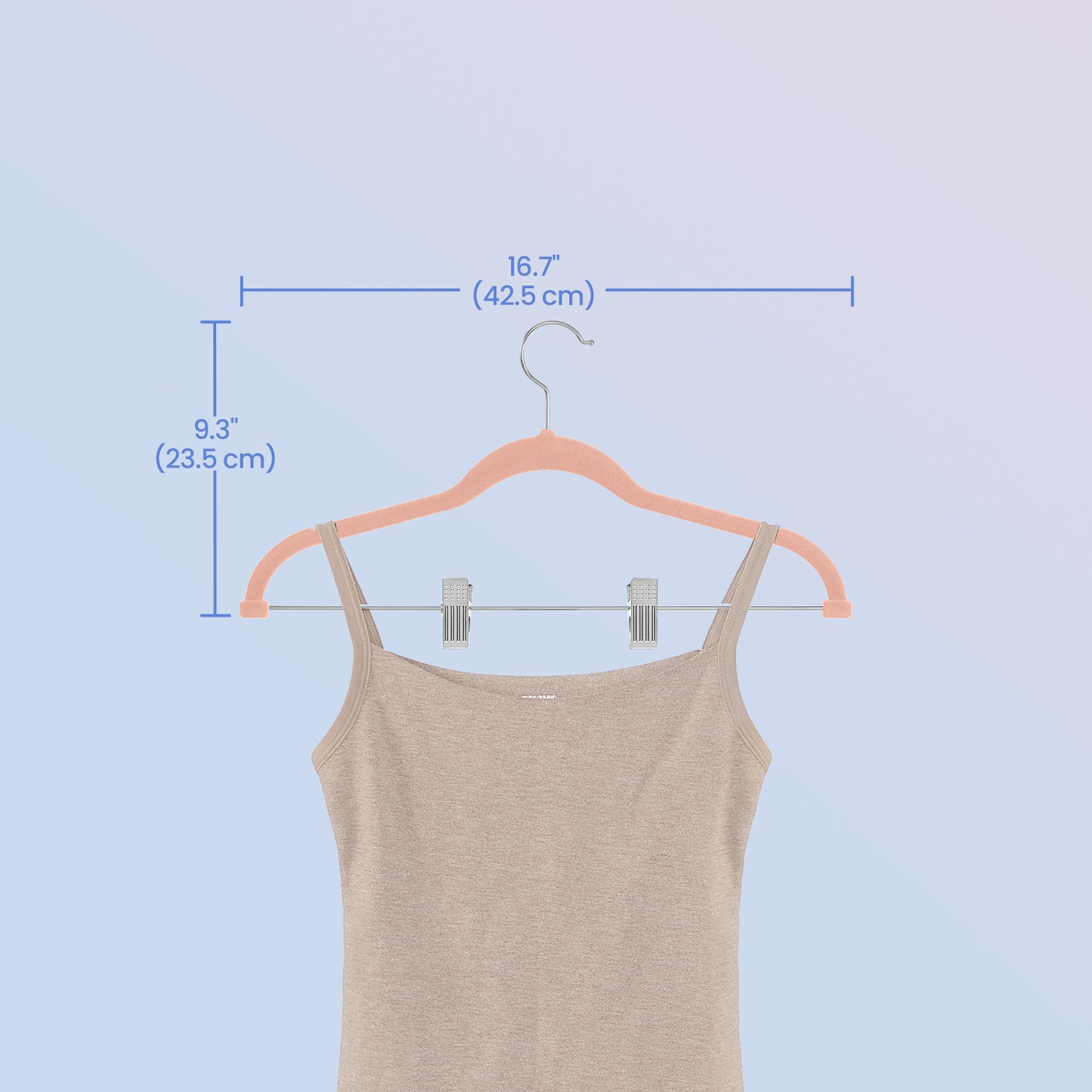 30-Pack Adjustable Non-Slip Velvet Hangers with Movable Clips, Heavy-Duty Space-Saving Pants & Skirt Hangers for Dresses, Coats, Light Pink