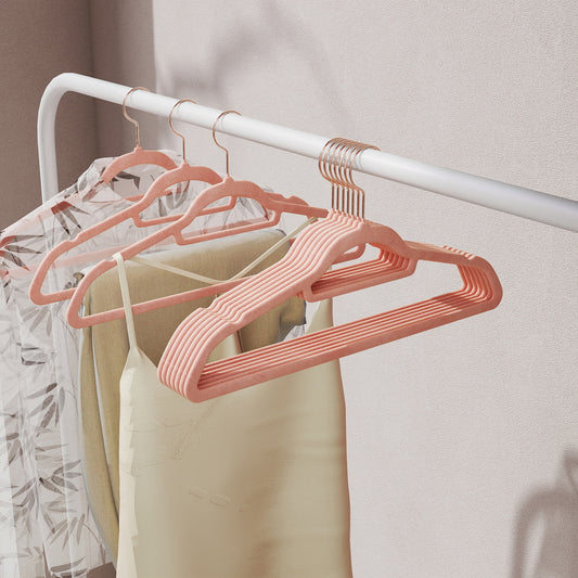 30-Pack Velvet Hangers with 360° Swivel Hook, Non-Slip & Slim Design for Coats, Shirts, Dresses, Pants , Rose Gold, Coral Pink