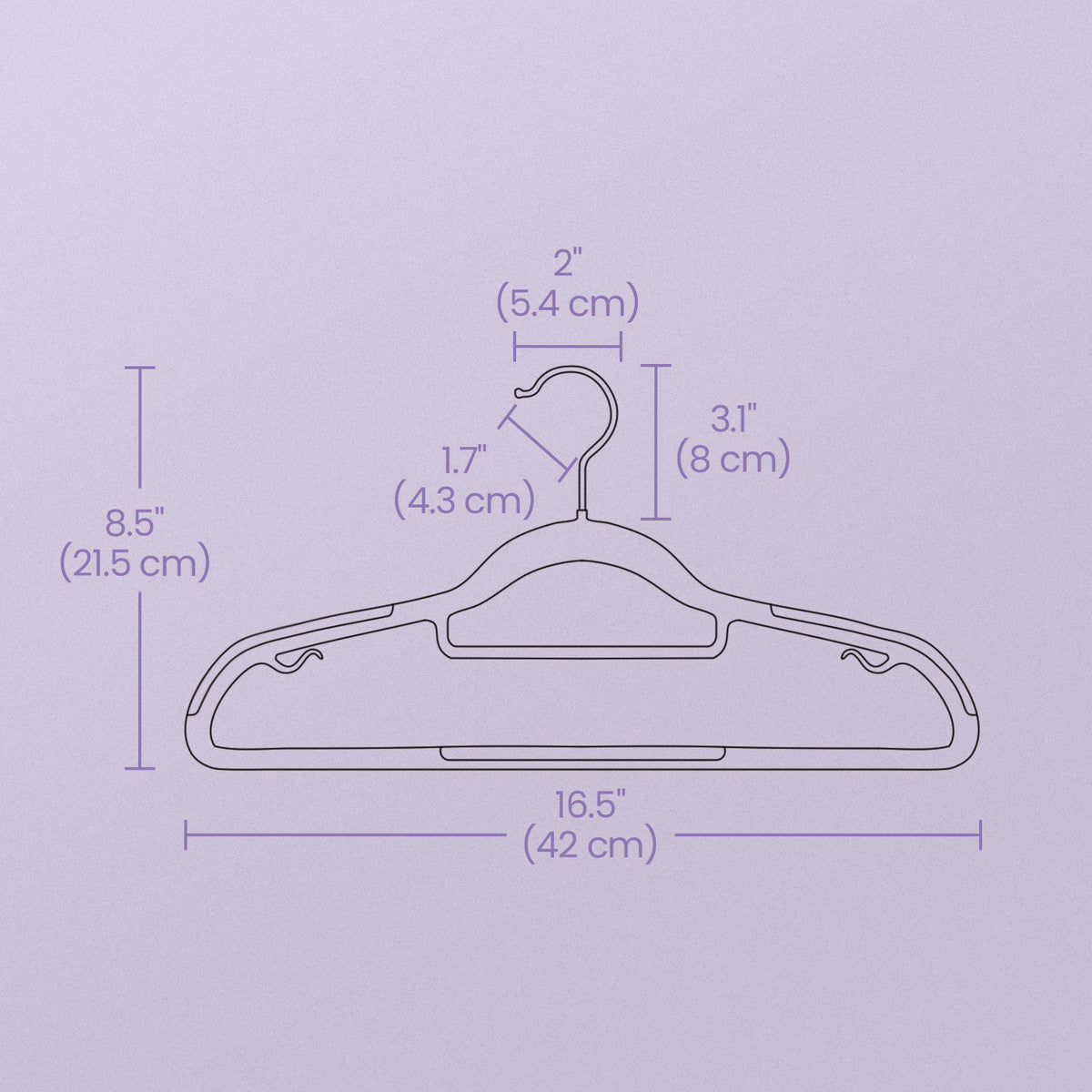 LEDREM Set of 50 Coat Hangers, Slim Plastic Clothes Hangers for Wardrobe, Space Saving, White