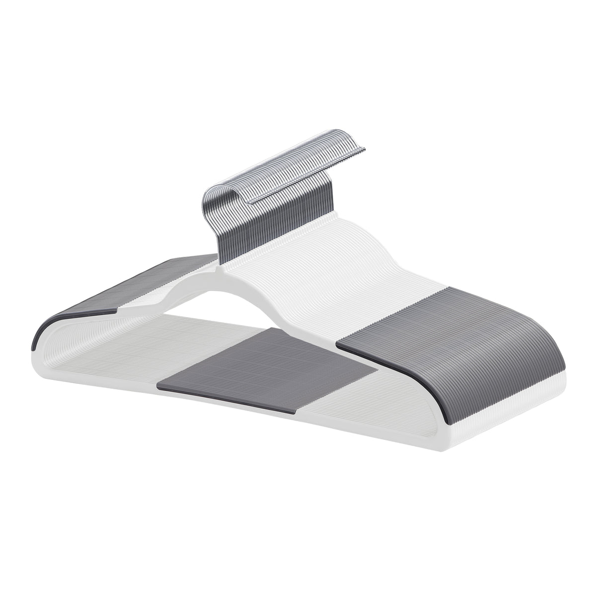 LEDREM Non-Slip Plastic Clothes Hangers 50 Pack, Space-Saving with 360° Swivel Hook, 17.7 x 8.7 x 0.2 Inches, Gray