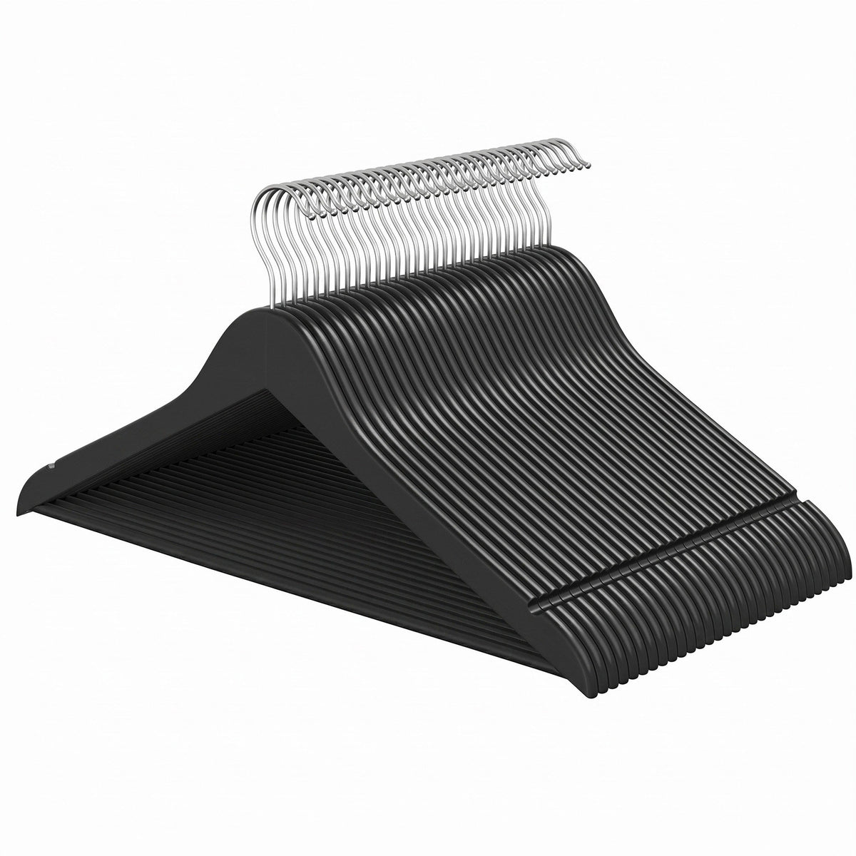 LEDREM Wooden Hangers 30 Pack, Space Saving Coat Hangers with Notches, 16.9 x 3.1 x 8.3 Inches, Black