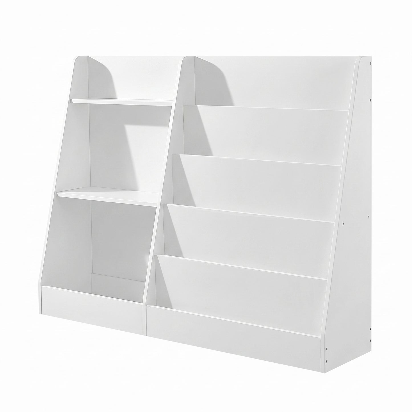 Kids Bookcase, 5-Tier Front-Facing Montessori Bookshelf, 40.8 x 11.8 x 31.5 inches, White