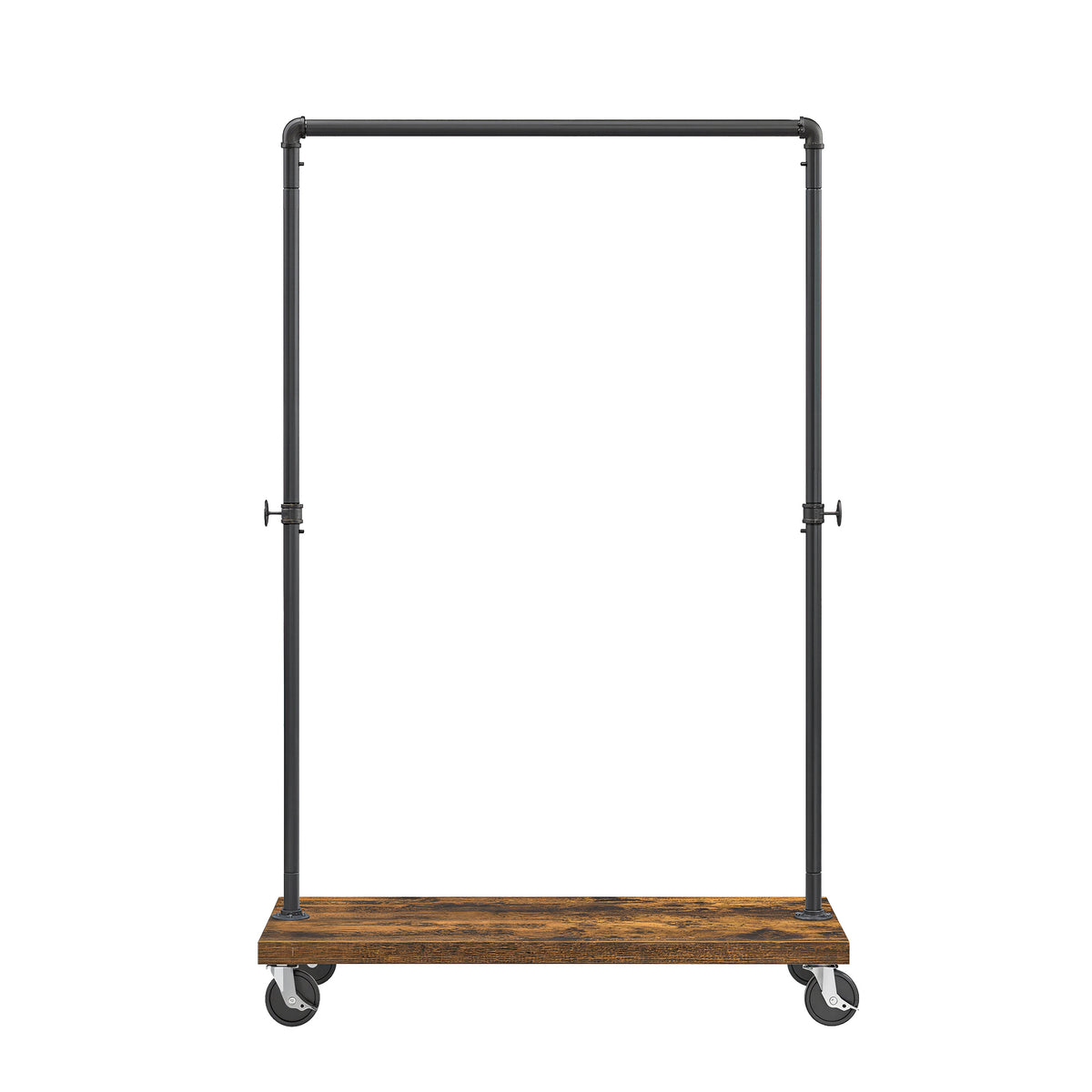 LEDREM Heavy-Duty Clothes Rack, Garment Rack with 38.8 Inches Hanging Rail, Bottom Storage Shelf, Rustic Brown and Black