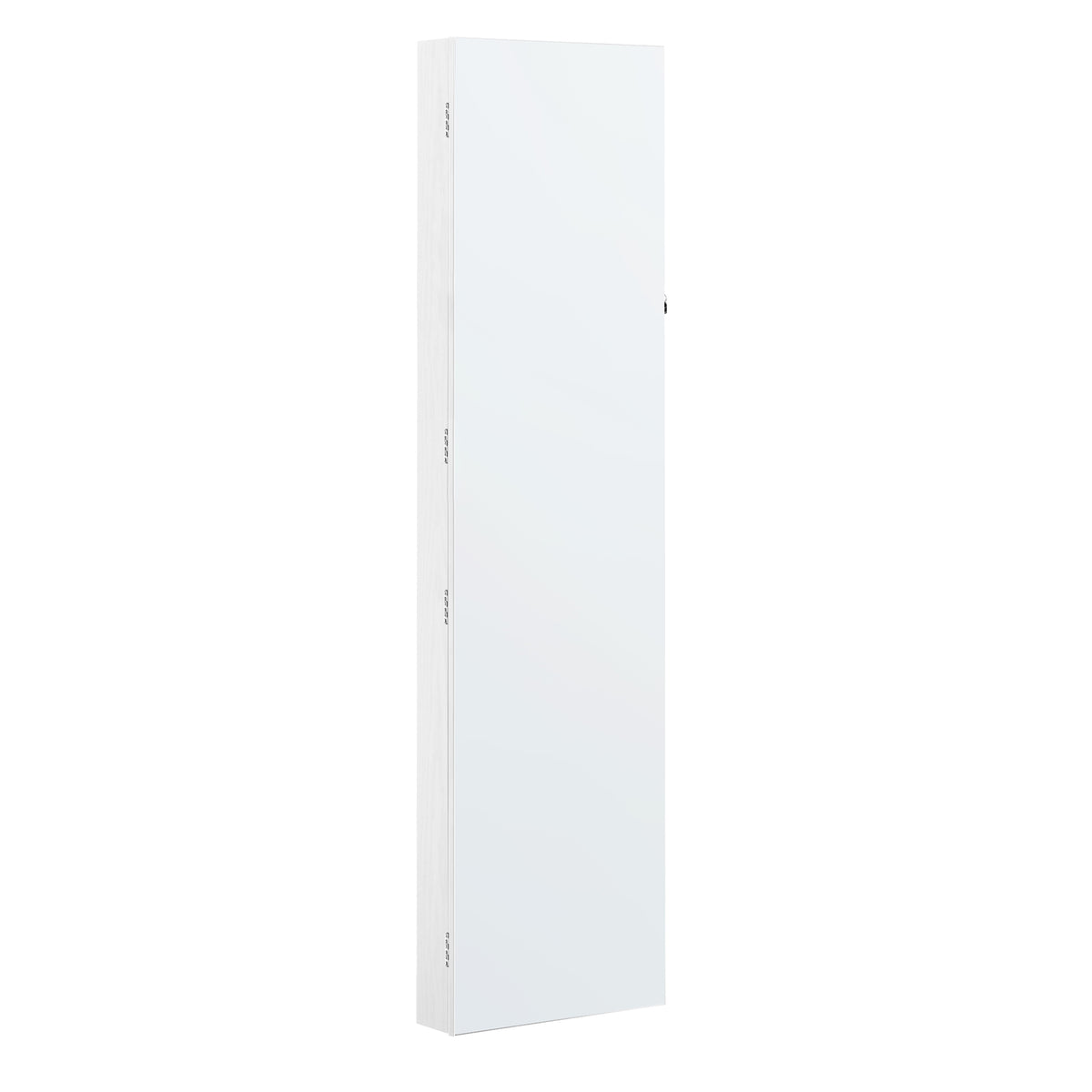 LEDREM 55.1-Inch Tall Spacious Jewelry Cabinet, Jewelry Armoire with Light-Up Interior Mirror, Wall or Door Mounted Jewelry Storage Organizer, Lockable, Gift, White and Black