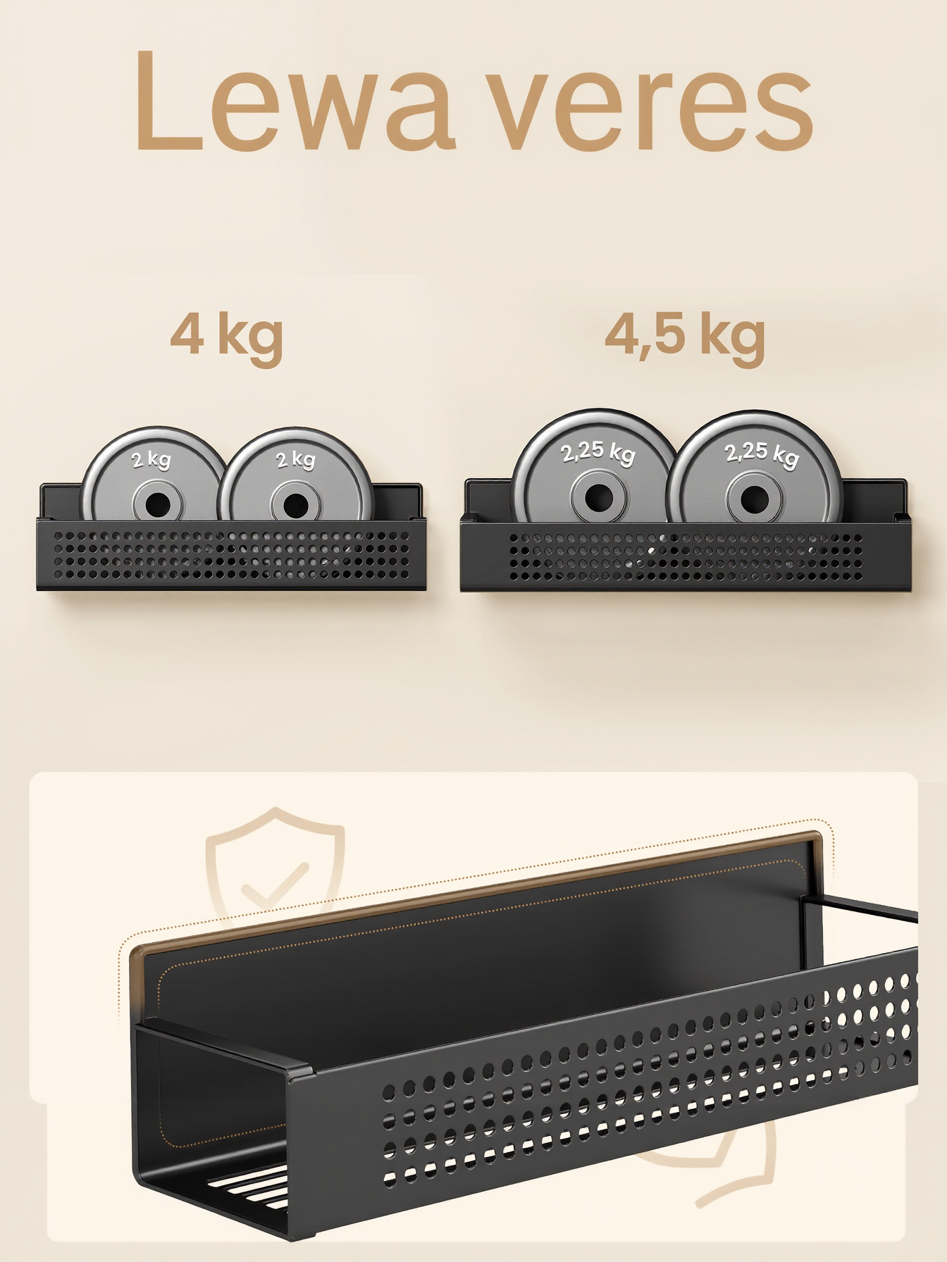 Set of 4 Strong Magnetic Spice Racks, No-Drill Magnetic Shelves for Refrigerator and Microwave, 2 Large and 2 Small, Ink Black