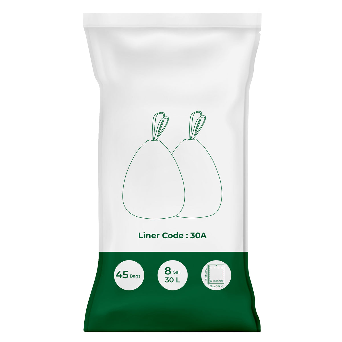 LEDREM 8-Gallon Heavy-Duty Trash Bags, 45 Count Garbage Bags with Drawstrings, Quick-Dispense, Cloud White and Dove Gray