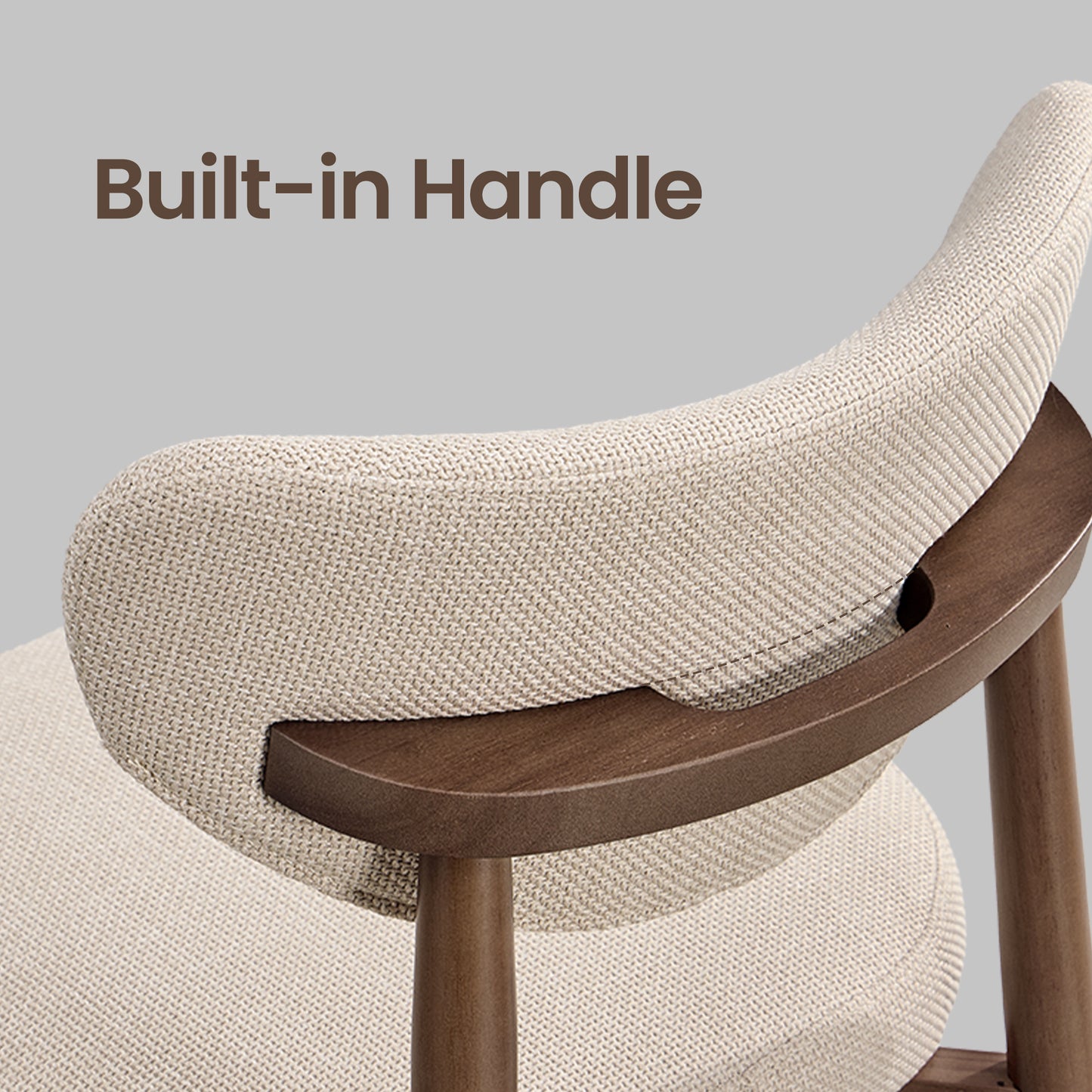 Bar Stools Set of 2, Counter Height Dining Chairs with Solid Wood Legs & Ergonomic Backrest, Upholstered Mid-Century Modern Stools for Kitchen Island, Cappuccino Beige