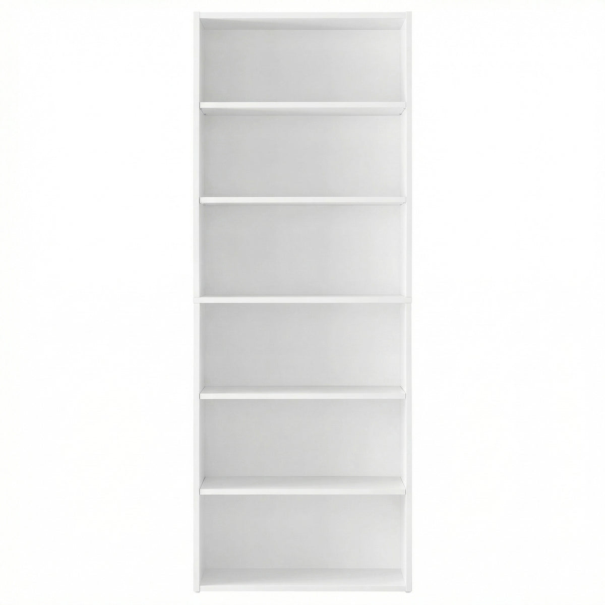 LEDREM 6-Tier Bookcase, Open Storage Shelf, Tall Book Shelf for Home Office, Living Room, Dining Room, White