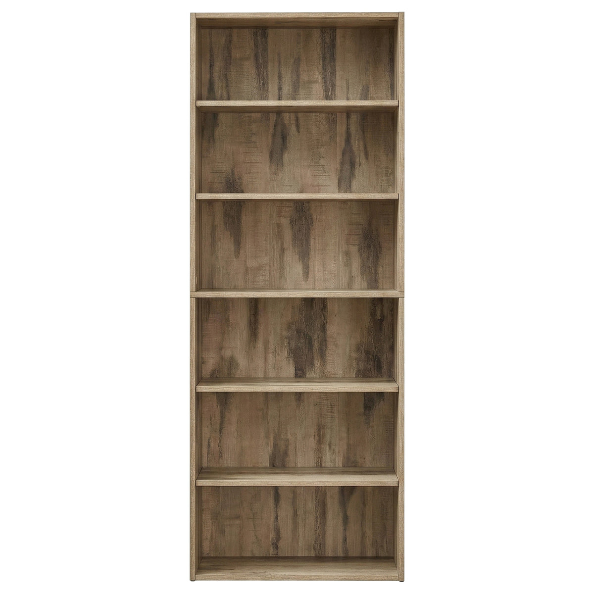 LEDREM 6-Tier Storage Shelf, Open Bookcase, Display Bookshelf for Home Office, Living Room, Dining Room, Brown