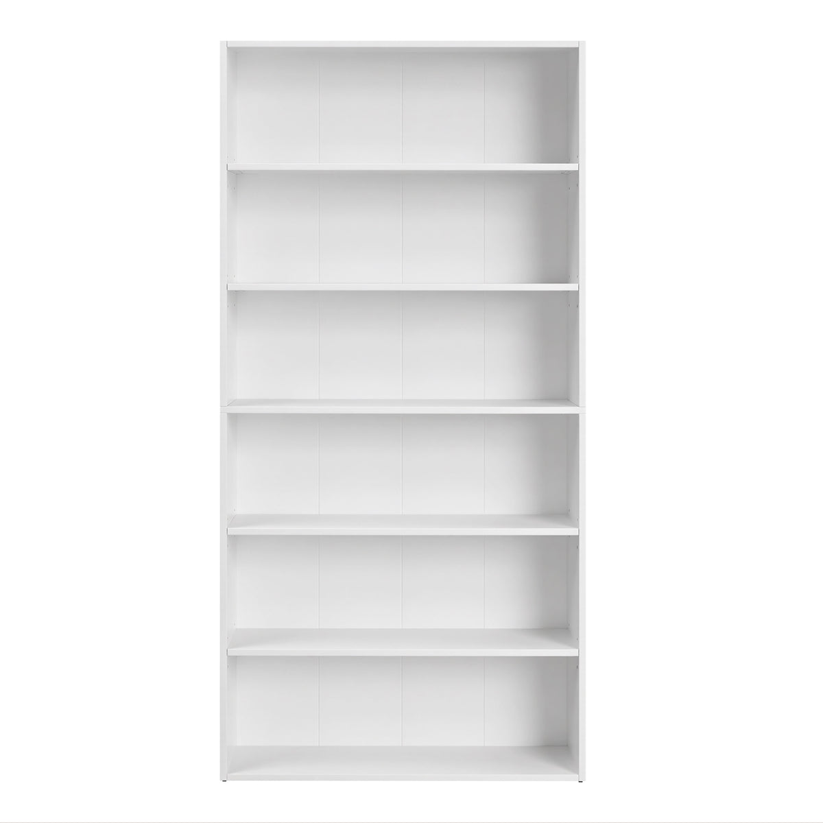 LEDREM 6-Tier Bookcase, Open Storage Shelf, Tall Book Shelf for Home Office, Living Room, Dining Room, White