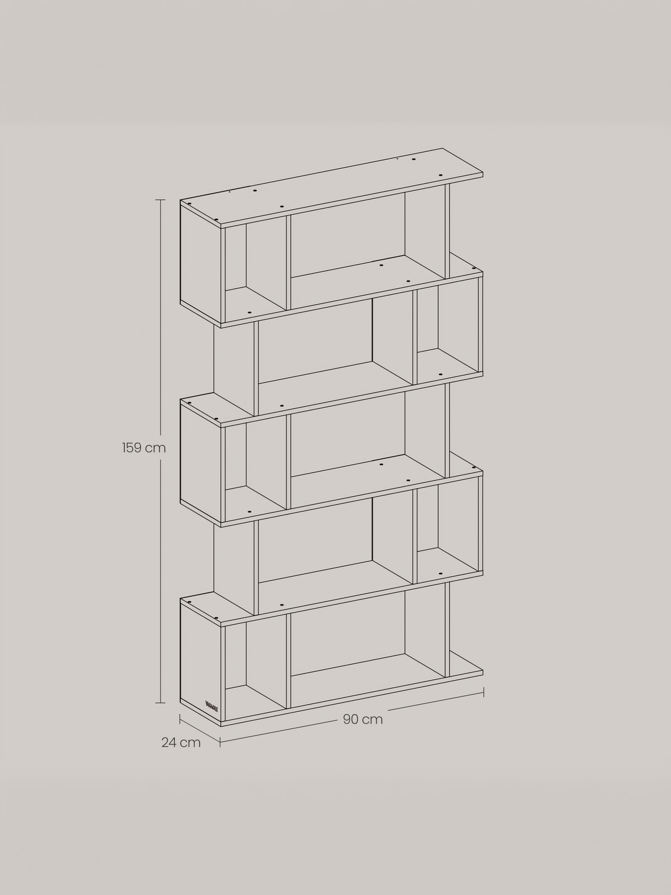5-Tier Bookshelf with Open Compartments, 35.4 x 62.6 Inch Modern Storage Shelf for Living Room and Bedroom, Rustic Brown