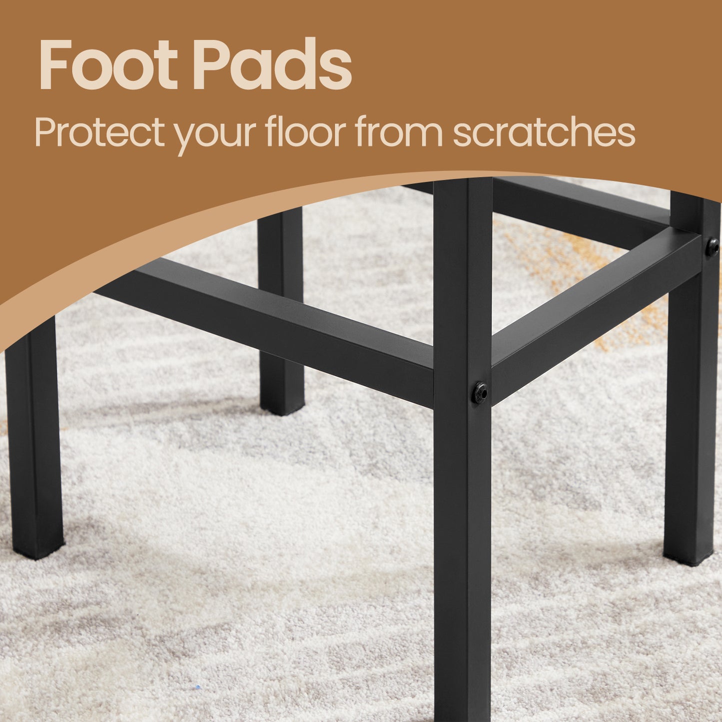 LEDREM 2-Pack Industrial Bar Stools - 264lb Capacity, Space-Saving Design, Footrest, Quick Assembly, Rustic Brown and Black