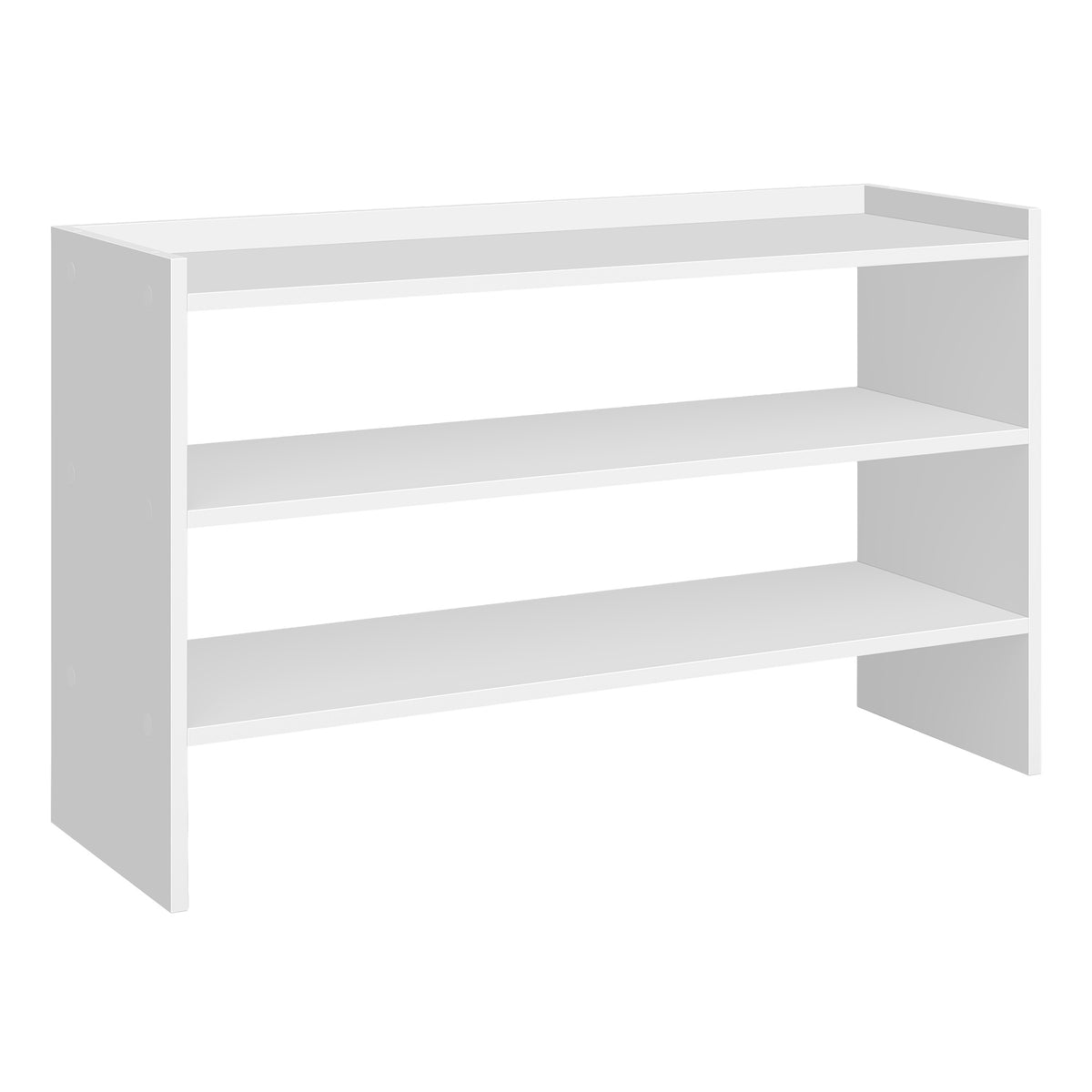 LEDREM Stackable 3-Tier Shoe Organizer Shelf for Entryway, Closet, 11.7 x 32.3 x 21.3 Inches, White