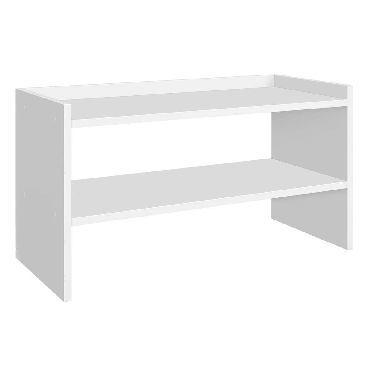 LEDREM Stackable 2-Tier Shoe Organizer Shelf for Entryway, Closet, 11.7 x 24.4 x 14.2 Inches, White