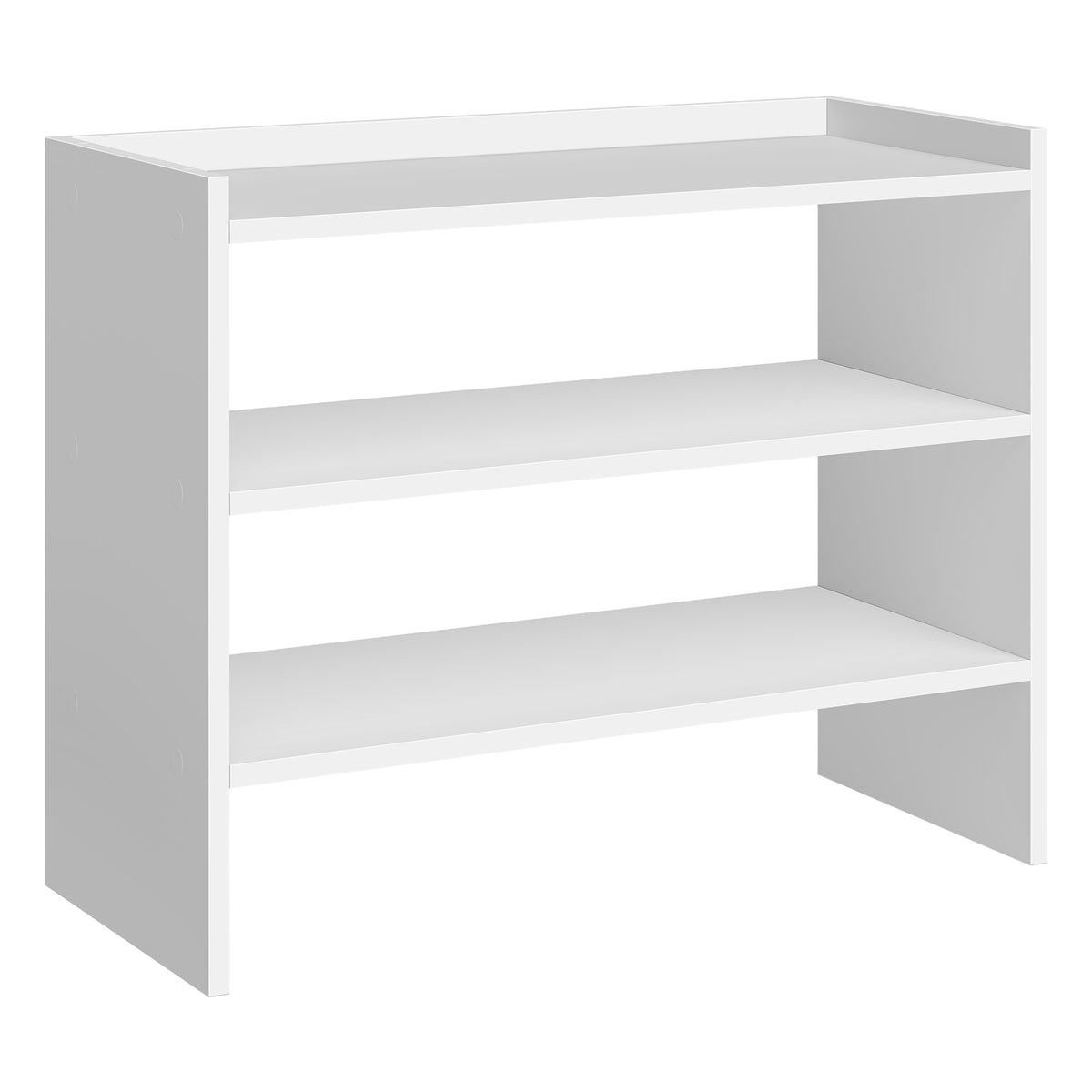 LEDREM Stackable 3-Tier Shoe Organizer Shelf for Entryway, Closet, 11.7 x 24.4 x 21.3 Inches, White