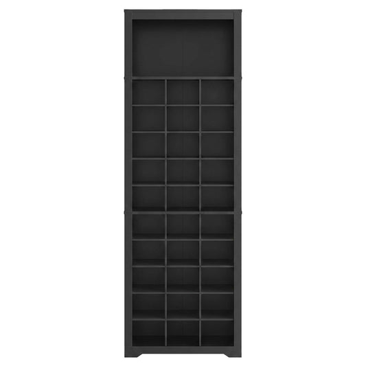 Shoe Storage Cabinet with 0 Flip Drawers, Asjustable and Removable Dividers, Holds 15-18 Pairs of Shoes, Black
