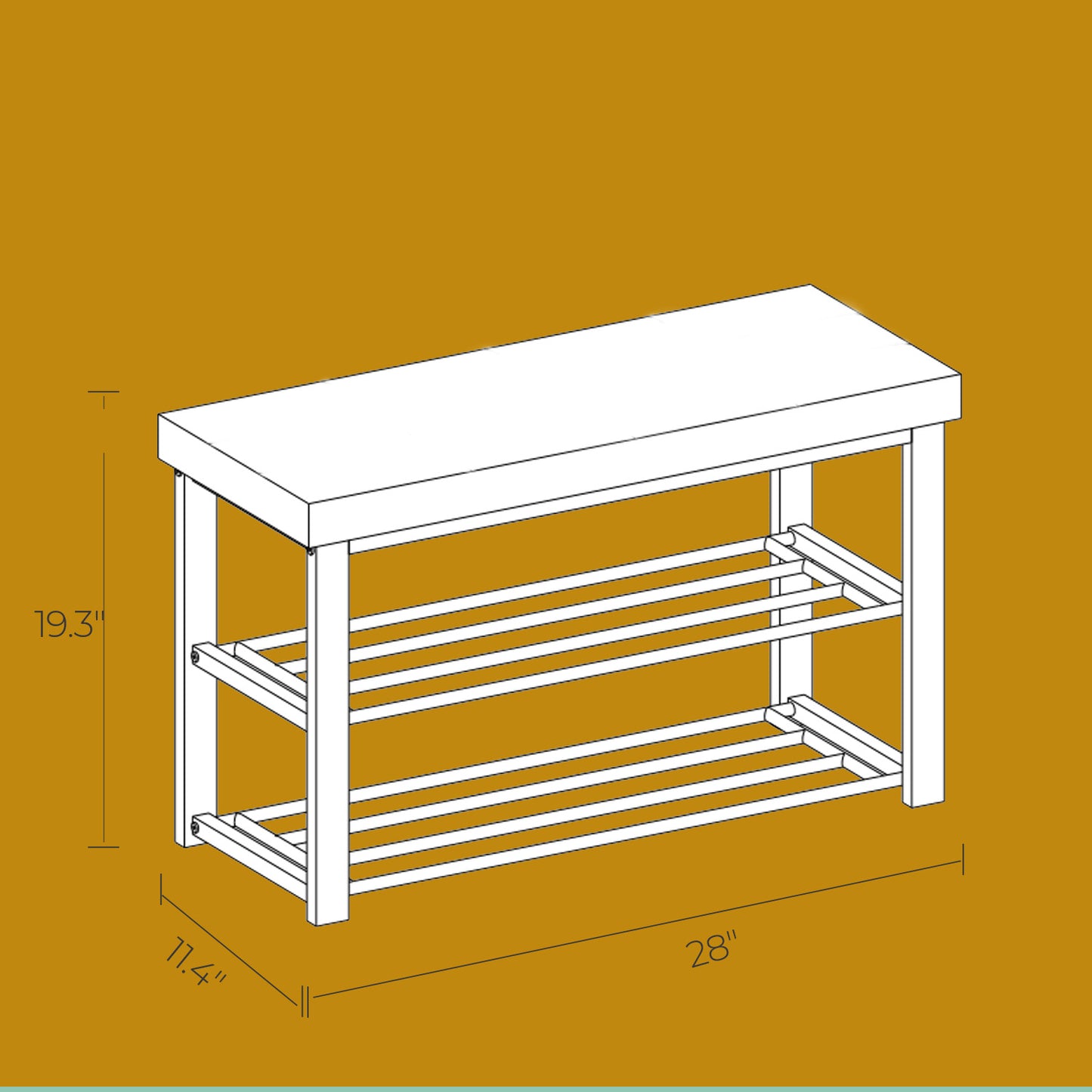 3-Tier Shoe Bench with Cushioned Seat – Sturdy Entryway Organizer, Holds 330 lbs, Fits 6 Pairs of Shoes, Easy Assembly, White and Gray