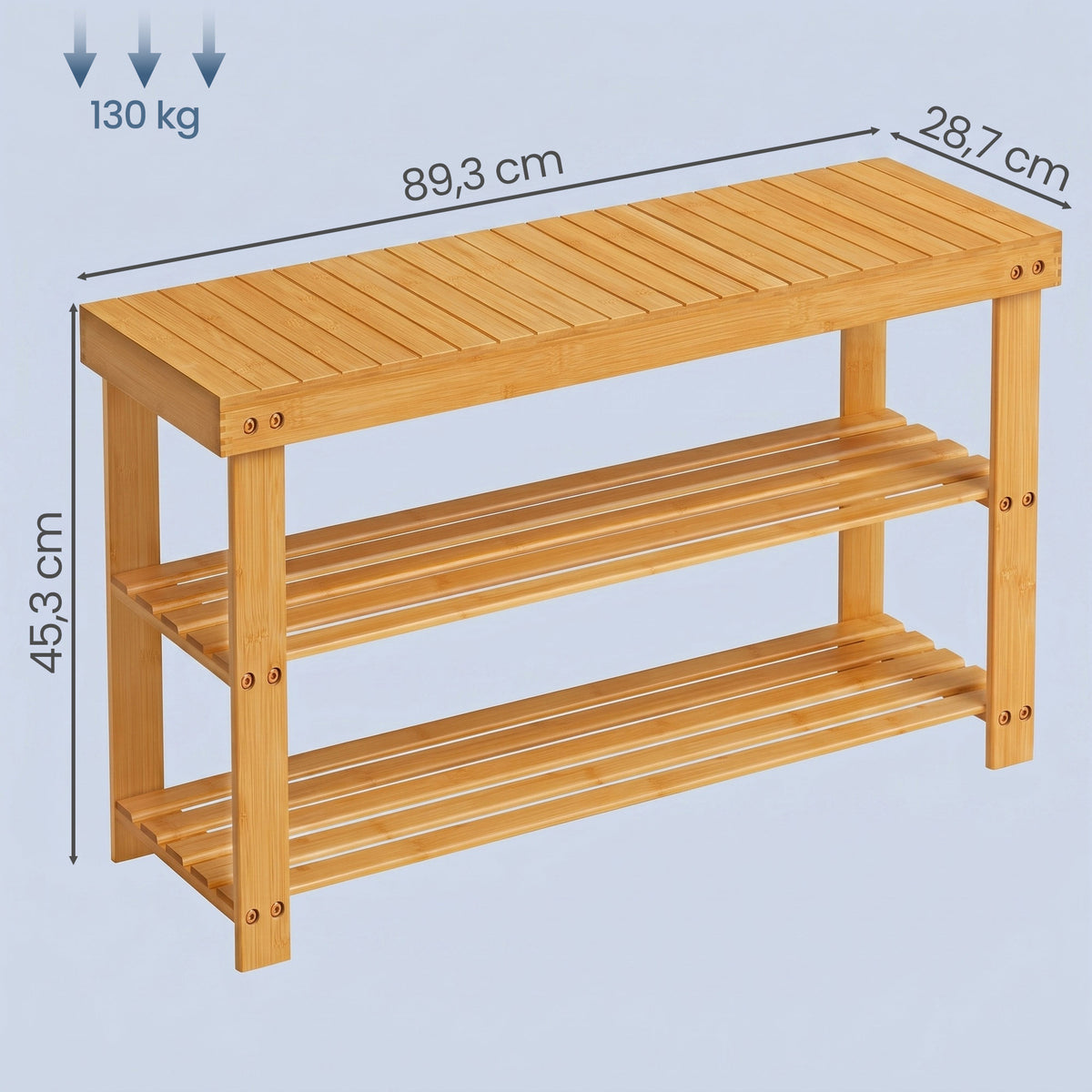 LEDREM Shoe Rack Bench, 3-Tier Bamboo Entryway Storage Bench, 35.2 x 11.3 x 17.8 Inches, Yellow