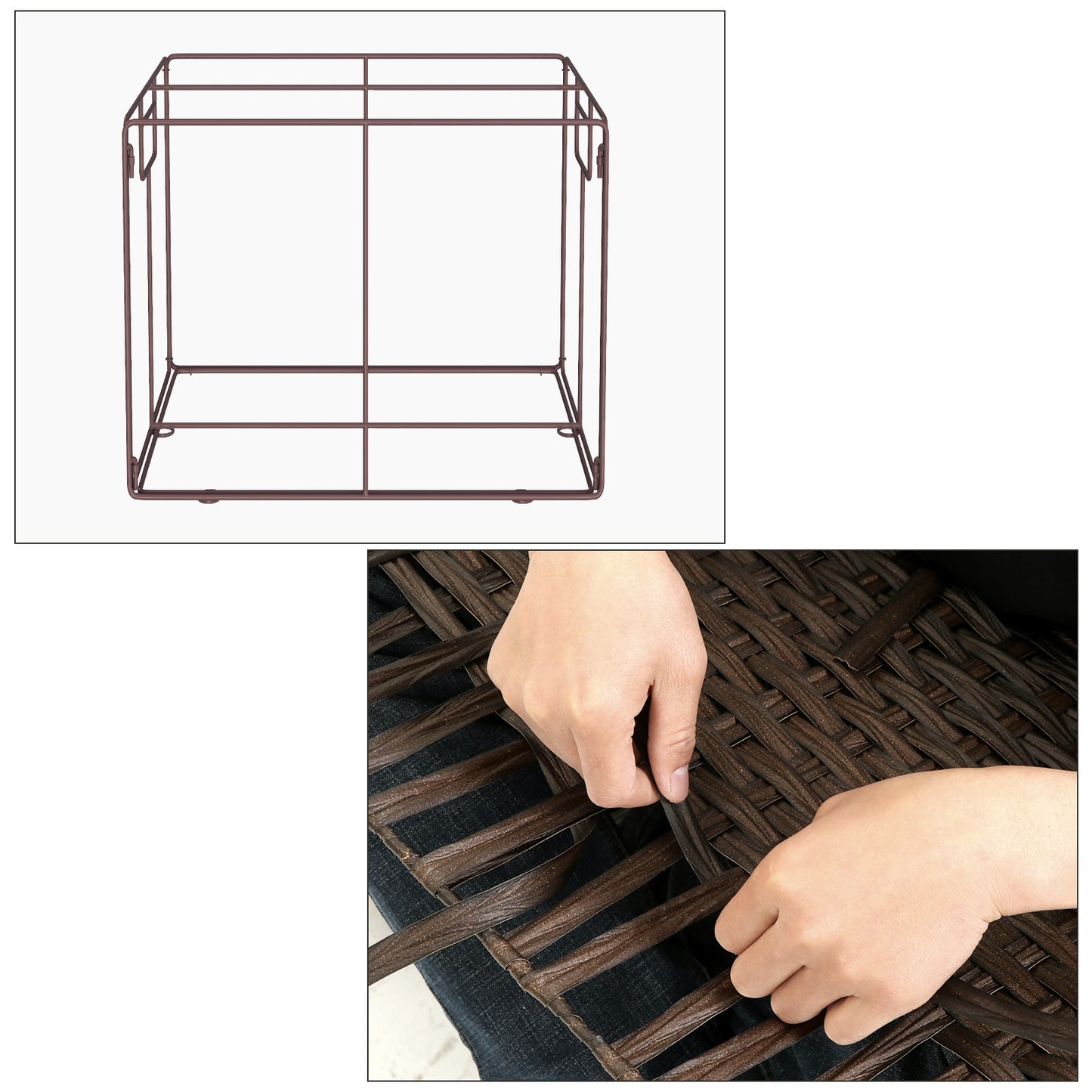Foldable Laundry Hamper with Removable Liner & Lid, 23.8 Gallon (90L) Synthetic Rattan Storage Basket for Clothes, Handles, Space-Saving, Chestnut Brown