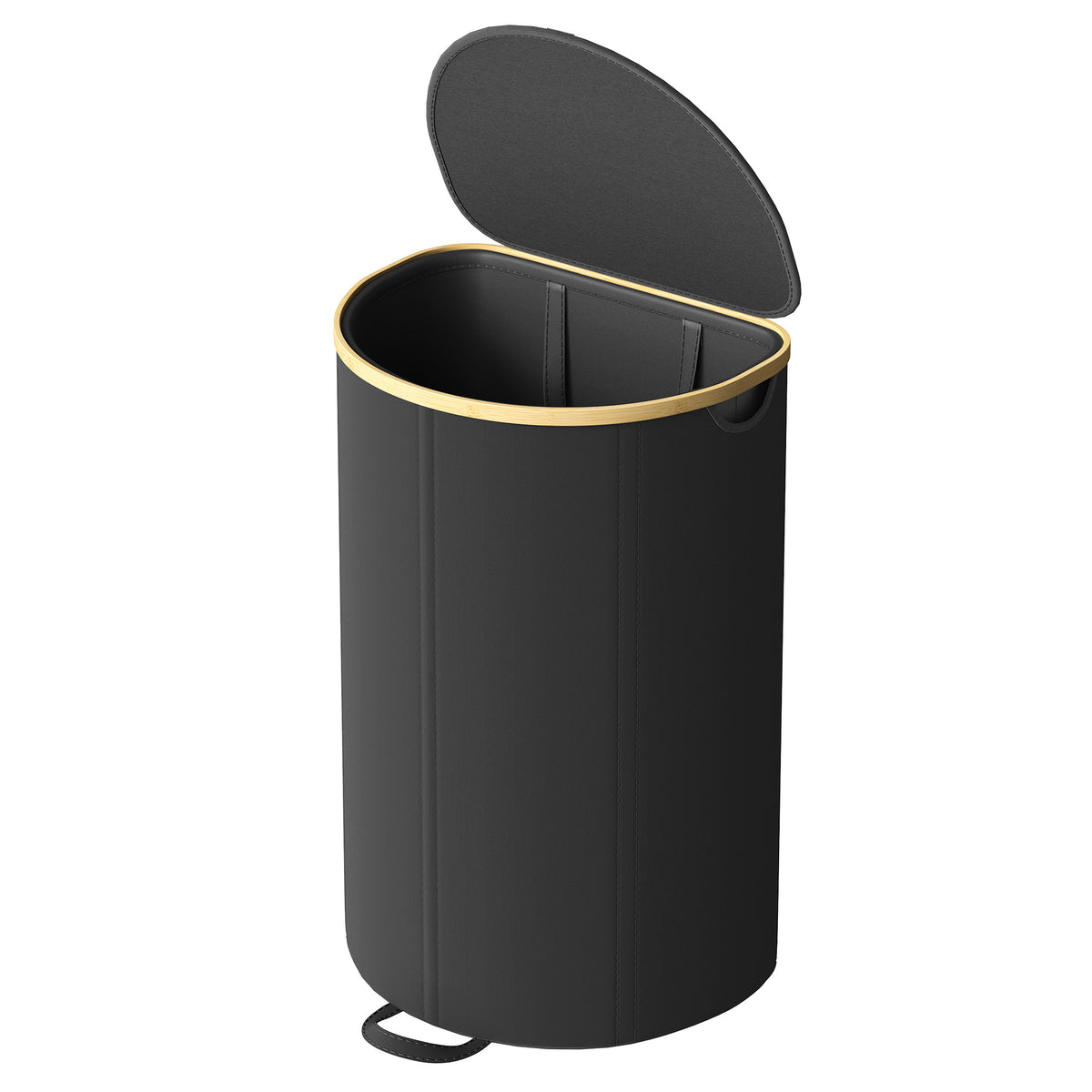 LEDREM Laundry Hamper with Lid and Removable Liner, Large Basket, 90 L, 16.7 x 12.8 x 29.5 Inches, Black and Yellow